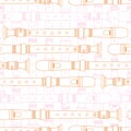 Recorder soprano horizontal seamless pattern