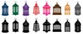 Islam lantern set raya gradient silhouette