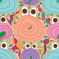 Flog swirl circle seamless pattern