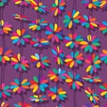 Flower colorful style vertical seamless pattern Royalty Free Stock Photo