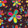 Flower star friend seamless pattern Royalty Free Stock Photo