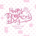 Mothers day carnation pink card seamless pattern Royalty Free Stock Photo