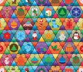 Hexagon triangle christmas day seamless pattern Royalty Free Stock Photo