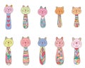 Kokeshi stick cute set Royalty Free Stock Photo