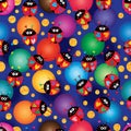 Ladybug colorful light circle seamless pattern