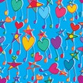 Love star friend music note seamless pattern Royalty Free Stock Photo