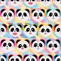 Panda head love shape seamless pattern Royalty Free Stock Photo