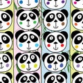 Panda head vertical seamless pattern Royalty Free Stock Photo