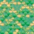 St patrick leaf symmetry seamless pattern