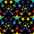 Star around rainbow color seamless pattern