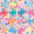 Flower geo circle symmetry pastel colorful seamless pattern