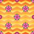 Flower gradient chevron symmetry seamless pattern