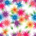 Flower leaf dot halftone colorful group seamless pattern