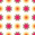 Flower leaf dot halftone symmetry yellow pink seamless pattern Royalty Free Stock Photo