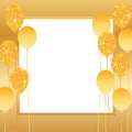Golden glitter balloon frame Royalty Free Stock Photo