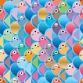 Half circle rotate fish head tail seamless pattern