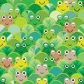Half cirle frog leaf green seamless pattern Royalty Free Stock Photo