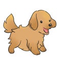 Hand drawn cute baby golden retriever dog cartoon Royalty Free Stock Photo