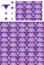 Japanese flag Mon symmetry purple seamless pattern