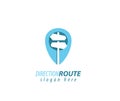 Direction route sign logo Royalty Free Stock Photo