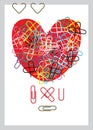 Love paper clip love shape set