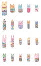 Kokeshi animal set