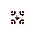 Illustration design of monoline, minimalistic, simple logotype coffee