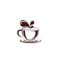 Illustration design of monoline, minimalistic, simple logotype coffee