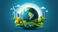 Illustration design nature, clean energy, eco friendly icons for sustainability and environment Royalty Free Stock Photo