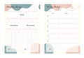 illustration design of pages for weekly and monthly budget for financial planner, for notebook, for diary