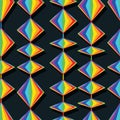 Rainbow diamond shape vertical seamless pattern