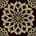 Rainbow line rotate flower symmetry seamless