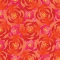 Sakura geo red pink symmetry seamless pattern