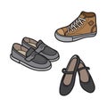 Male and female shoe icon. minimalist flat design Royalty Free Stock Photo
