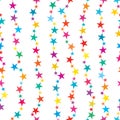 Star big small colorful connect vertical seamless pattern