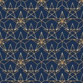 Star gold line symmetry seamless pattern