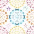 Star mandala colorful symmetry seamless pattern