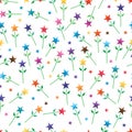 Star plant colorful seamless pattern Royalty Free Stock Photo