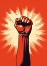 Hand power revolution strike protest freedom background design strong punch illustration victory fist