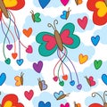 Love butterfly love tail seamless pattern Royalty Free Stock Photo