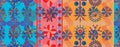 Japan color mandala banner seamless pattern