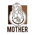 Illustration design women with letter mother Royalty Free Stock Photo