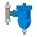 Illustration of desliming filter. Industrial image of plumbing object.