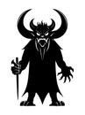 illustration of devil face with horns isolated on white background Royalty Free Stock Photo