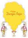 Goddess Durga in Happy Durga Puja Subh Navratri Indian religious header banner background