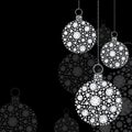 Illustration diamond Christmas balls on a black background