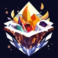 Illustration of a diamond in a low poly style. Vector illustration AI generated