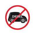 Illustration Diesel ban traffic sign is prohibiting to use vehicles