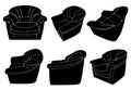 Illustration of different armchairs Royalty Free Stock Photo