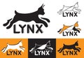 Silhouette running lynx symbol